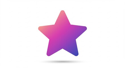 Pink And Purple Gradient Star Shape On White Background