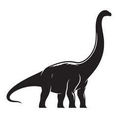 Mighty Brachiosaurus silhouette in minimalist design – Brachiosaurus illustration – Minimalist Brachiosaurus vector – Dinosaur silhouette


