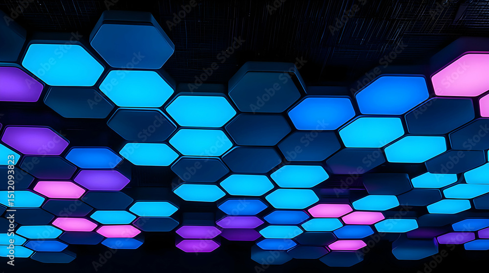 Poster abstract glowing hexagon pattern background