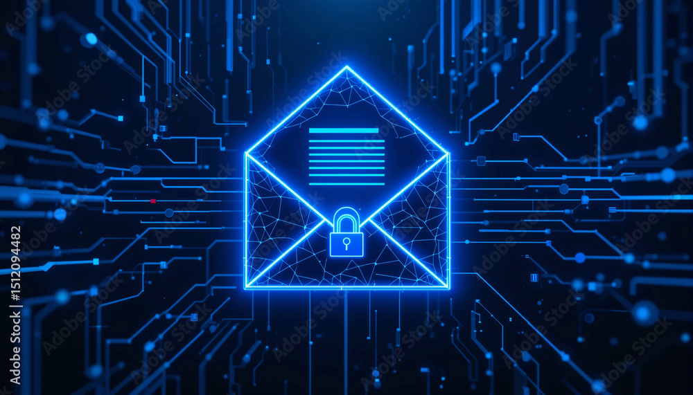 Poster secure email messaging system data protection network technology digital privacy