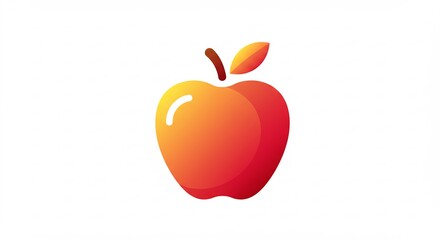 Red Orange Gradient Apple Illustration