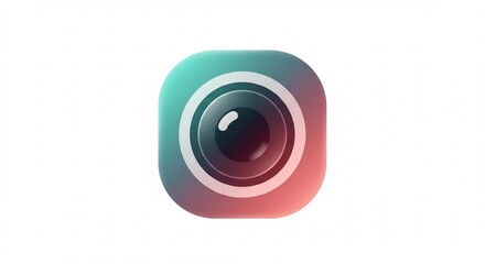 Teal Pink Gradient Camera Lens App Icon
