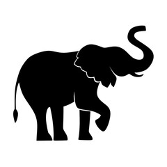 Simple Silhouette Walking Elephant Illustration Design Graphic Creative Animal Icon