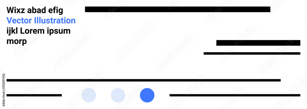 Poster minimalistic layout with text lines and a bold blue highlight. ideal for publishing, editorial desig
