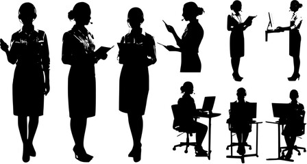 silhouette call center girl executive 2
