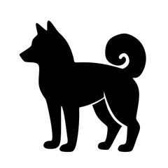 Silhouette Graphic Shiba Inu Breed Domestic Dog Animal Standing Pose Icon