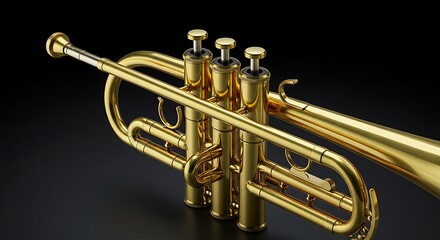 Obraz premium Golden trumpet, close-up view