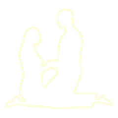 illustration of a man and woman in neon