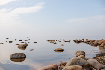 Calm seashore horizon water serenity