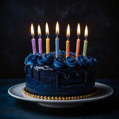 birthday cake with candles