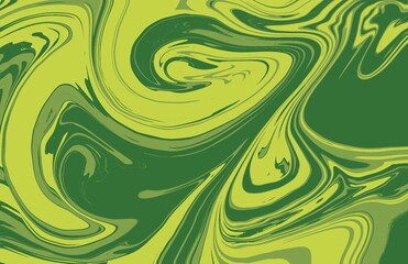 Abstract horizontal background with colorful waves, green and yellow background	