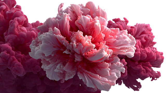 Abstract pink floral composition against a deep illustrating elegance and artistic flourish isolated on white transparent background PNG cutout - Powered by Adobe