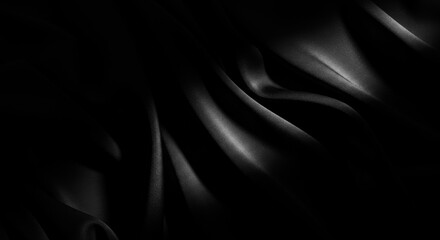 Mysterious dark fabric draped softly in shadow