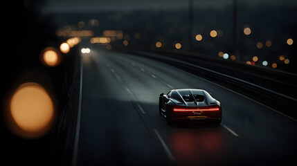 Fototapeta premium car driving through landscape