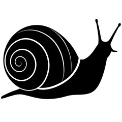 Snail silhouette vector illustration 