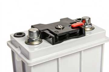 Gray battery terminals isolated on a white background png ai generated