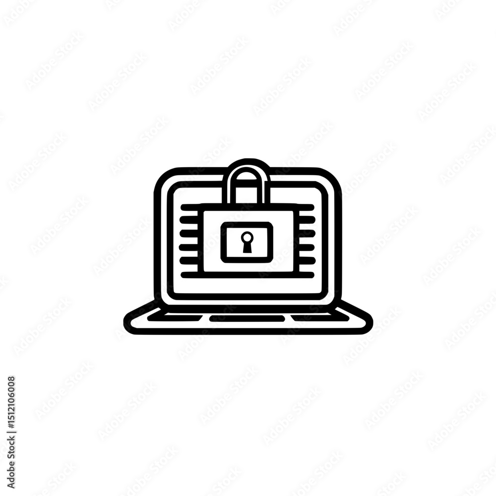Poster encrypted file icon vector