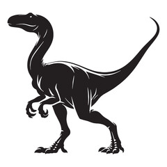 Light-footed Compsognathus silhouette – Compsognathus illustration – Minimalist Compsognathus vector – Dinosaur silhouette

