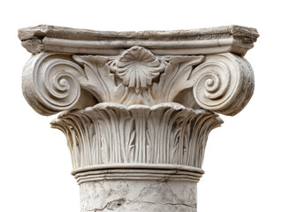 Obraz premium Classic architectural column with intricate design details, cut out transparent