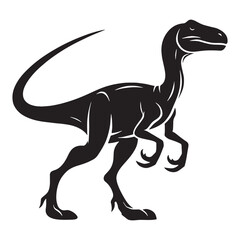 Tiny predator Compsognathus silhouette – Compsognathus illustration – Minimalist Compsognathus vector – Dinosaur silhouette

