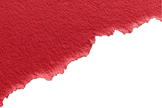 Red textured surface abruptly transitions to black