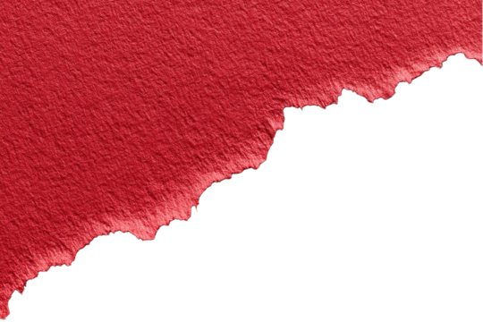 Red textured surface abruptly transitions to black