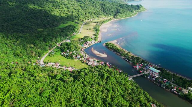 Batalay Coastal Town In Bato, Catanduanes - Aerial Shot