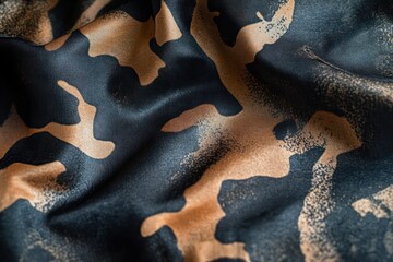 Fototapeta premium Black and Brown Camouflage Pattern Close-Up