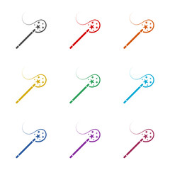 Magic wand icon isolated on white background. Set icons colorful