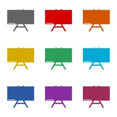 School board simple  icon isolated on white background. Set icons colorful