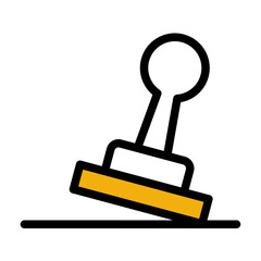 Rubber stamp imprinting document (Color Lineal Style)