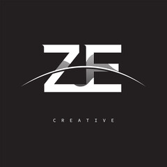 ZE Monogram Logo – Minimal Elegant Letter mark for Creative Branding & Modern Identity Design"