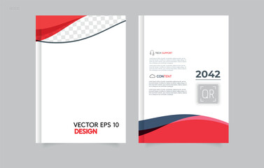 Book cover. Set Abstract red geometric modern annual report flyer Brochure leaflet the presentation cover, magazine advertising. cover with an abstract background. Design Ideal for business, marketing