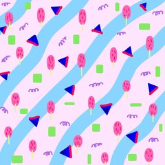 seamless pattern with musical,colorful 