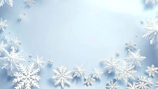 A blue background with a white snowflake pattern. The snowflakes are scattered all over the background