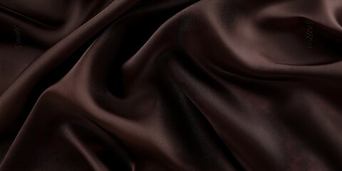 Obraz premiumBlack dark chocolate brown background. Silk satin fabric. Luxury elegant beauty premium rich. Shiny glitter shimmer silky. Drapery fold crease. Christmas birthday Valentine romance festival.