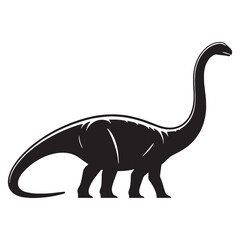 Diplodocus silhouette in prehistoric calm – Diplodocus illustration – Minimalist Diplodocus vector – Dinosaur silhouette

