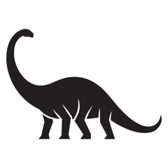 Slow stride Diplodocus silhouette in profile – Diplodocus illustration – Minimalist Diplodocus vector – Dinosaur silhouette

