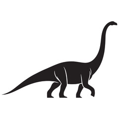 Towering Diplodocus silhouette in gentle stance – Diplodocus illustration – Minimalist Diplodocus vector – Dinosaur silhouette

