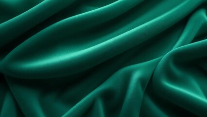 Obraz premium Emerald Green Velvet Drape: Luxurious Textured Fabric Background