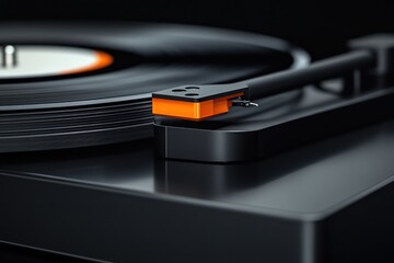 Vintage Record Player with Spinning Vinyl