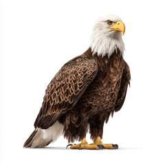 Obraz premium Majestic Bald Eagle in Studio Shot , white background cut out PNG
