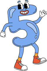  Retro Number Cartoon Character