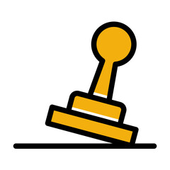 Rubber stamp imprinting document (Solid Color Lineal Style)