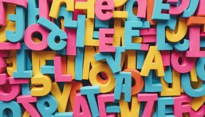Colorful Alphabet Letters Background Multicolored Foam Letters Texture Education ABCs