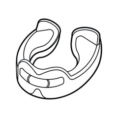 Mouthguard Outline Vector Art