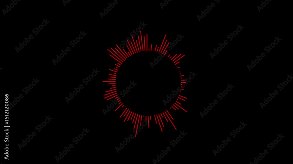 Poster graphic circular loop of rhythmic audio frequency sound waves in the backgroundcircular interface au