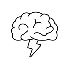 Brain intelligence creativity line vector icon