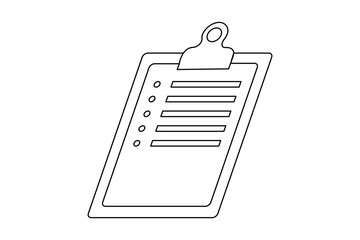 Minimalist clipboard checklist continuous line illustration
