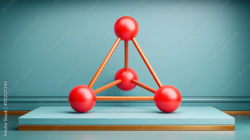 Poster 3d model of a geometric molecule structure